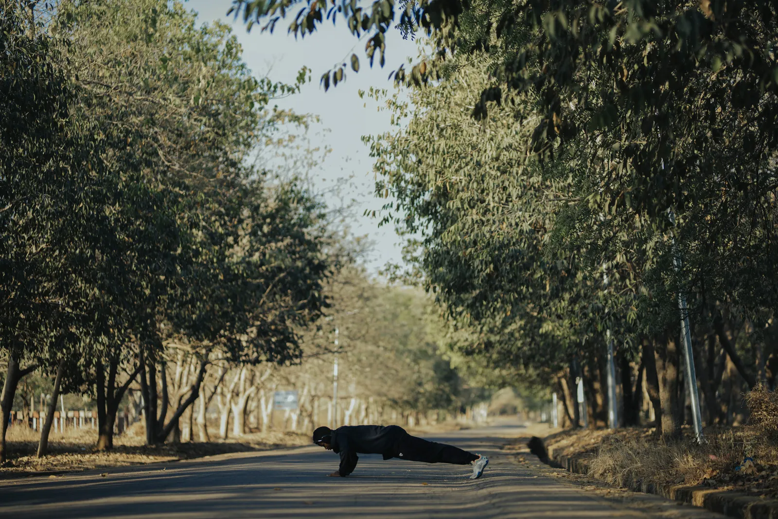 Person performing push-ups as a beginner exercise
