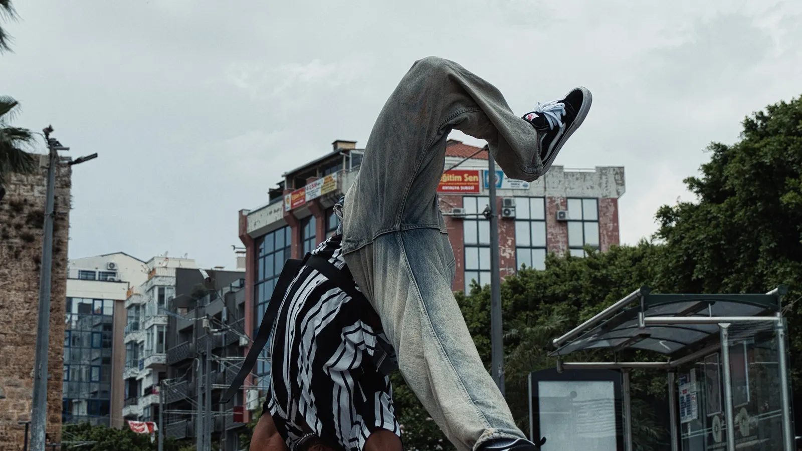 Athlete performing a dynamic strength pose