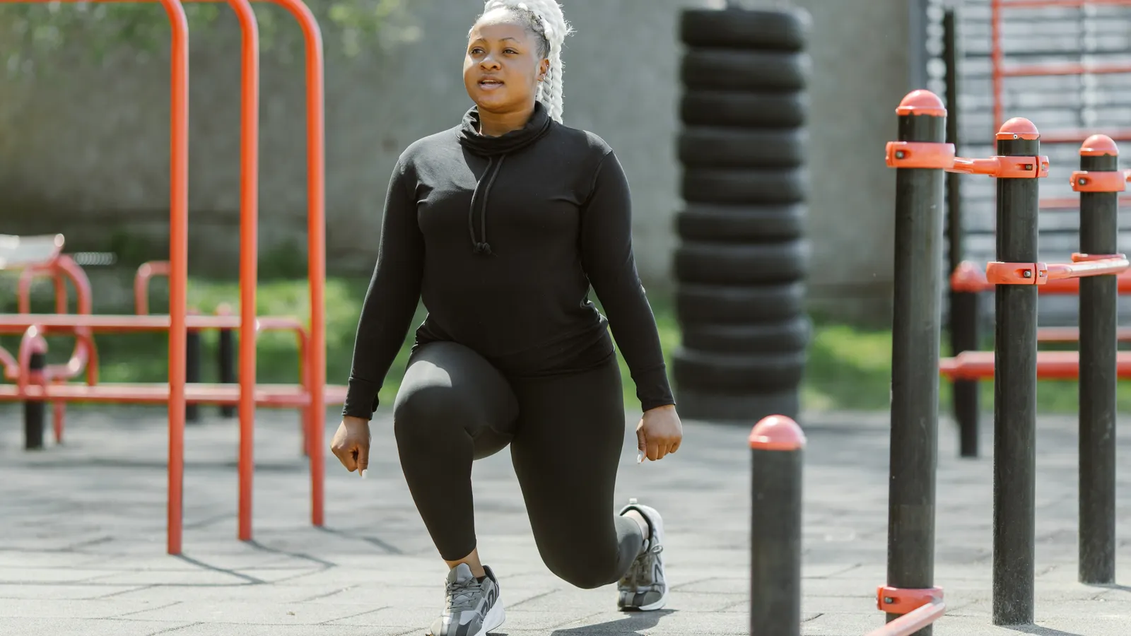 Person doing a lunge exercise