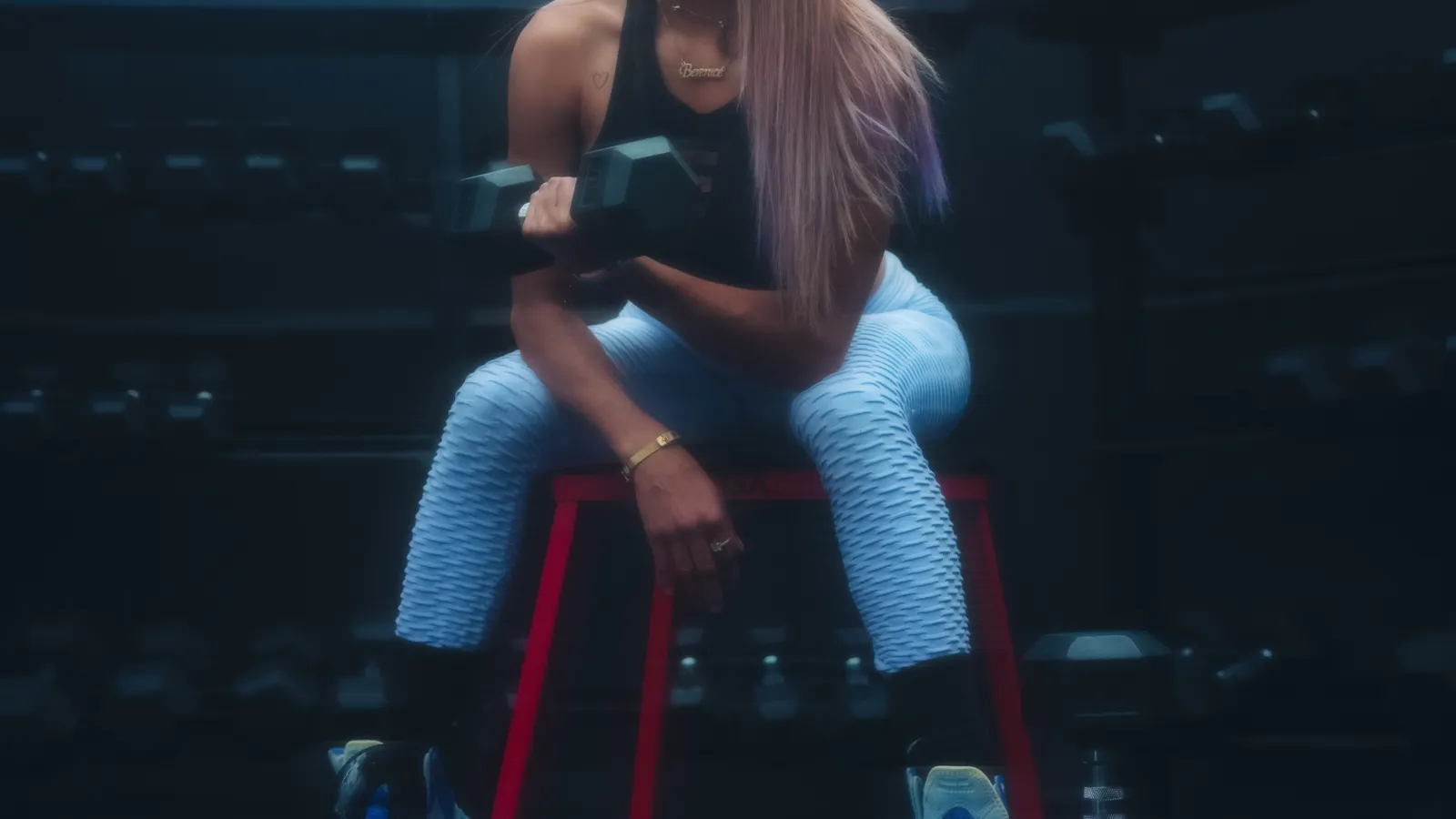 Woman training in a fitness studio