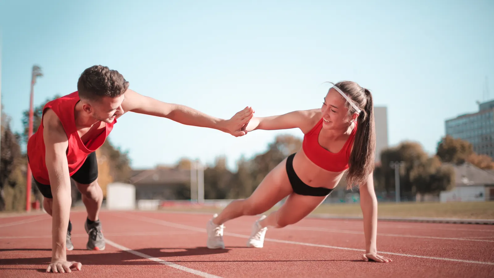 Healthy person doing a stretching exercise