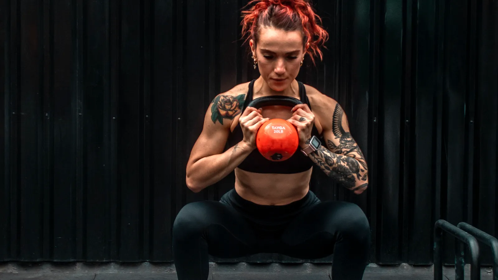 Kettlebell used for a thruster exercise