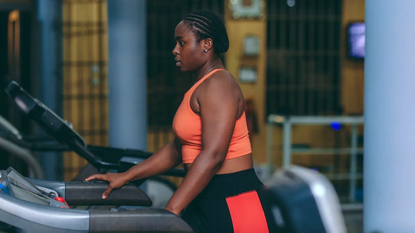 Workout session in a fitness studio